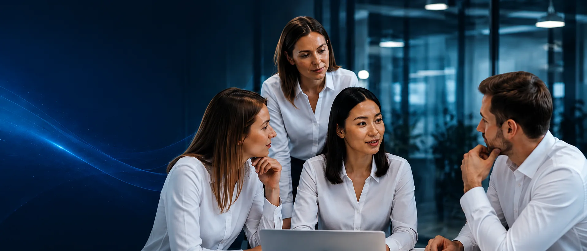 Equipo corporativo en capacitación